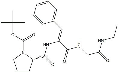 tert-butyloxycarbonyl-prolyl-dehydrophenylalanyl-glycyl-ethylamide Struktur