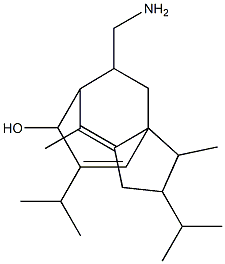 11-aminomethyl-2,6-dimethyl-3,9-diisopropyltricyclo(5.3.2.0)dodeca-5,9-dien-8-ol Struktur