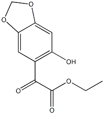 6-Hydroxy-alpha-oxo-1,3-benzodioxole-5-acetic acid ethyl ester Struktur