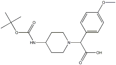 (4-tert-butoxycarbonylamino-piperidin-1-yl)-(4-methoxy-phenyl)-acetic acid Struktur