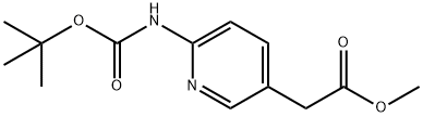 (6-tert-Butoxycarbonylamino-pyridin-3-yl)-acetic acid methyl ester Struktur