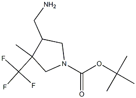 4-Aminomethyl-3-methyl-3-trifluoromethyl-pyrrolidine-1-carboxylic acid tert-butyl ester Struktur