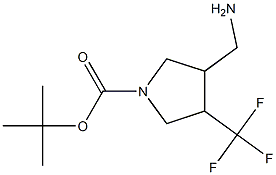 3-Aminomethyl-4-trifluoromethyl-pyrrolidine-1-carboxylic acid tert-butyl ester Struktur