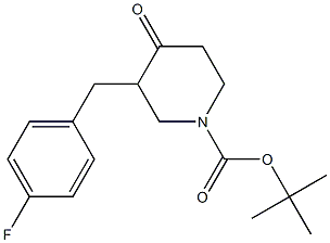 tert-butyl 3-(4-fluorobenzyl)-4-oxopiperidine-1-carboxylate Struktur