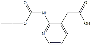 (2-tert-Butoxycarbonylamino-pyridin-3-yl)-acetic acid Struktur