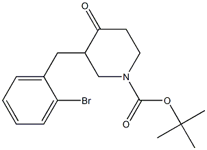 tert-butyl 3-(2-bromobenzyl)-4-oxopiperidine-1-carboxylate Struktur