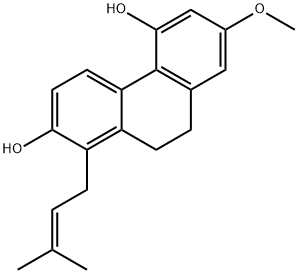 9,10-Dihydro-2-methoxy-8-(3-methyl-2-butenyl)phenanthrene-4,7-diol Struktur