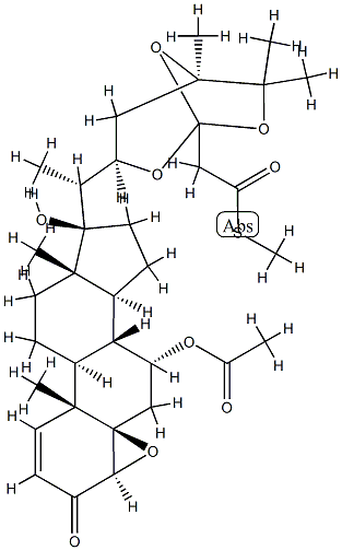 (17R,22R,24R)-7α-Acetoxy-4β,5β-epoxy-17-hydroxy-22,24,25-[2-[(methylthio)carbonyl]ethylidynetrisoxy]ergost-1-en-3-one Struktur