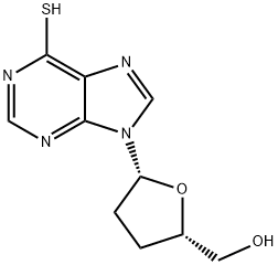 6-Thiolpurine-2',3'-dideoxyriboside Struktur