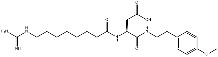 8-guanidinooctanoyl-Asp-2-(4-methoxyphenyl)ethylamide Struktur