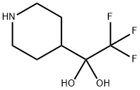 2,2,2-trifluoro-1-(piperidin-4-yl)ethane-1,1-diol Struktur