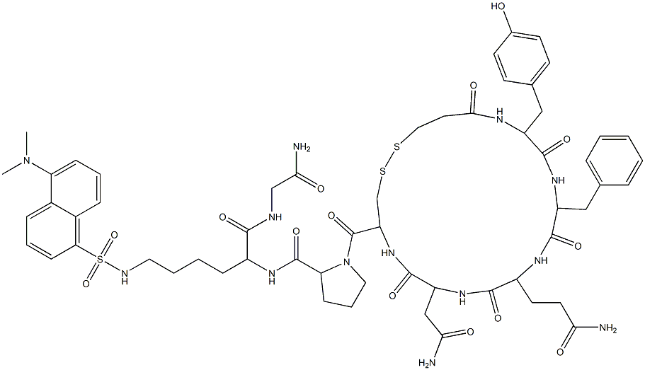 vasopressin, (1-(2-mercapto)propionic acid)-N(6)-5-dimethylaminonaphthalene-1-sulfonyl-8-Lys- Struktur