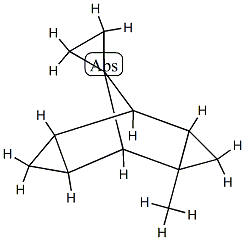 Spiro[cyclopropane-1,9-tetracyclo[3.3.1.02,4.06,8]nonane], 2-methyl-, (1-alpha-,2-ba-,4-ba-,5-alpha-,6-alpha-,8-alpha-)- (9CI) Struktur