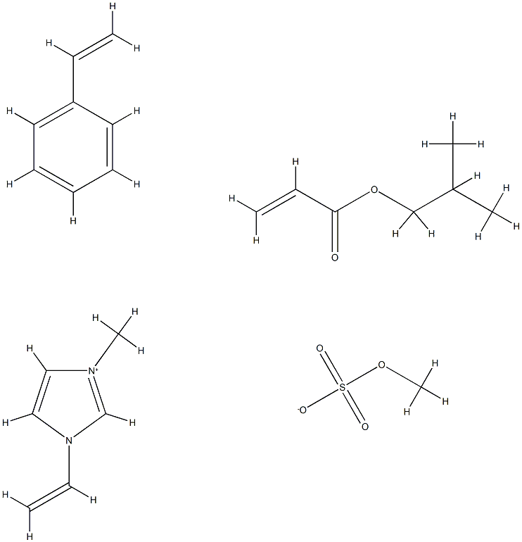 1H-Imidazolium, 1-ethenyl-3-methyl-, methyl sulfate, polymer with ethenylbenzene and 2-methylpropyl 2-propenoate Struktur