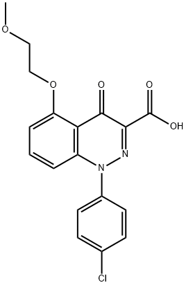 1-(4-クロロフェニル)-5-(2-メトキシエトキシ)-4-オキソ-1,4-ジヒドロシンノリン-3-カルボン酸 化學(xué)構(gòu)造式