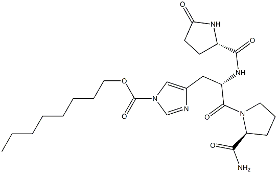 5-Oxo-L-Pro-1-[(octyloxy)carbonyl]-L-His-L-Pro-NH2 Struktur