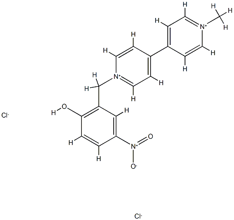 1-(N-methyl-4,4'-bipyridinium)-1-(2-hydroxy-5-nitrophenyl)methane Struktur