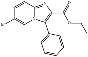 2-ethoxycarbonyl-3-phenyl-6-bromoimidazo<1,2-a>pyridine Struktur