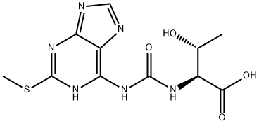 2-methylthio-N(6)-(N-threonylcarbonyl)adenine Struktur