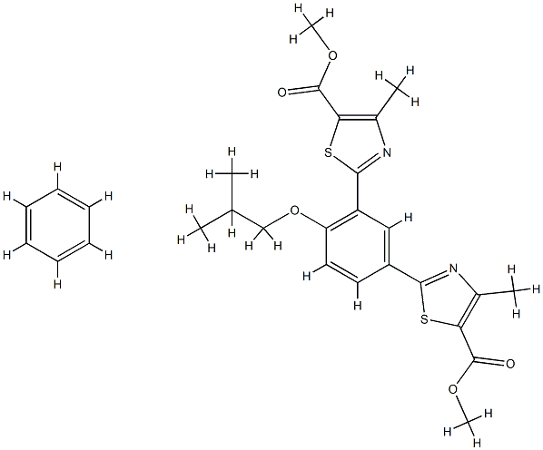 2,2'-[4-(2-Methylpropoxy)-1,3-phenylene]bis[4-Methyl-5-thiazolecarboxylic Acid 5,5'-DiMethyl Ester Struktur