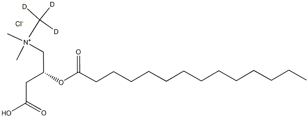 (3R)-4-[dimethyl(trideuteriomethyl)azaniumyl]-3-tetradecanoyloxybutanoate:hydrochloride Struktur