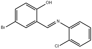 4-bromo-2-{[(2-chlorophenyl)imino]methyl}phenol Struktur