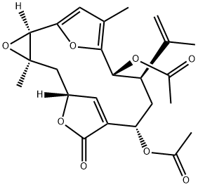 (2R,4R,6R,10S,12R,13R)-10,13-Bis(acetyloxy)-4,15-dimethyl-12-(1-methylethenyl)-3,7,17-trioxatetracyclo[12.2.1.16,9.02,4]octadeca-9(18),14,16(1)-trien-8-one Struktur