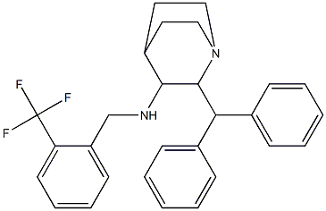 3-(2-trifluoromethylbenzylamino)-2-benzhydrylquinuclidine Struktur