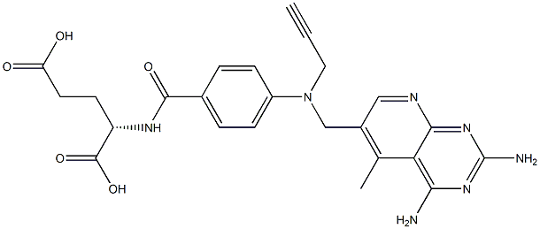 10-propargyl-5-methyl-5-deazaaminopterin analog of folic acid Struktur