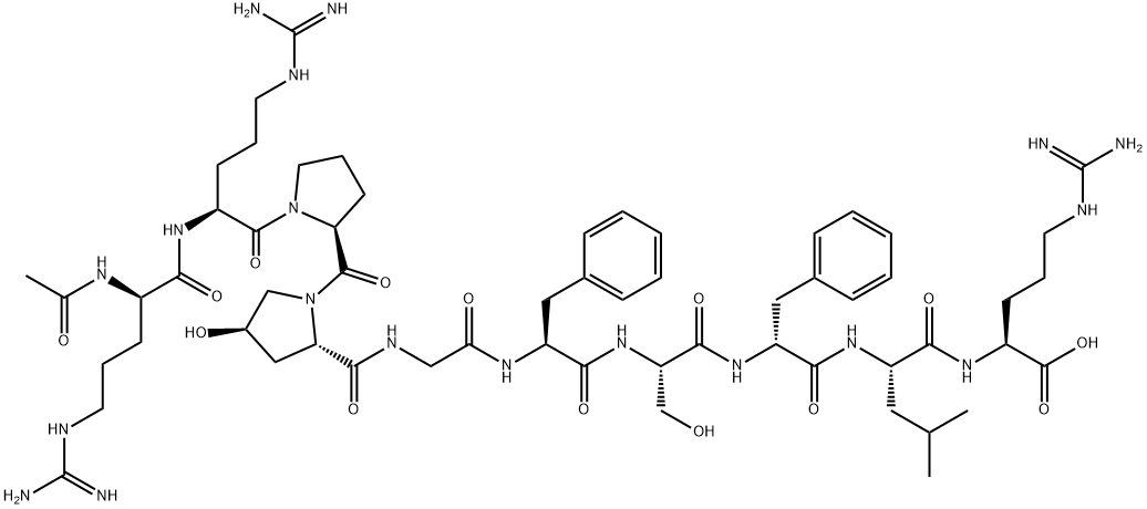 bradykinin, acetyl-Arg-Hyp(3)-Phe(7)-Leu(8)- Struktur