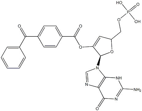 2'-O-(4-benzoylbenzoyl)guanosine cyclic 3',5'-monophosphate Struktur