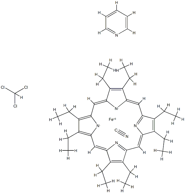 (cyano)(2,3,7,8,12,13,17,18-octaethylporphinato)(pyridine)iron(III) Struktur