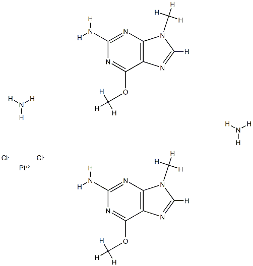 cis-diamminebis(O(6),9-dimethylguanine-7)platinum(II) Struktur