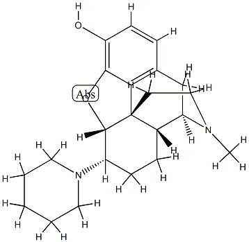 4,5α-Epoxy-17-methyl-6α-piperidinomorphinan-3-ol Struktur