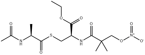 N-nitratopivaloyl-S-(N'-acetylalanyl)-cysteine ethyl ester Struktur