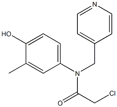 2-chloro-N-(4-hydroxy-3-methylphenyl)-N-((pyridin-4-yl)methyl)acetamide Struktur