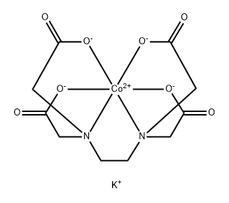 dipotassium [[N,N'-ethylenebis[N-(carboxymethyl)glycinato]](4-)-N,N',O,O',ON,ON']cobaltate(2-)  Struktur