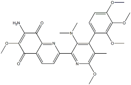 di-2',8'-O-di-5',5'-N,N-methylstreptonigrone Struktur