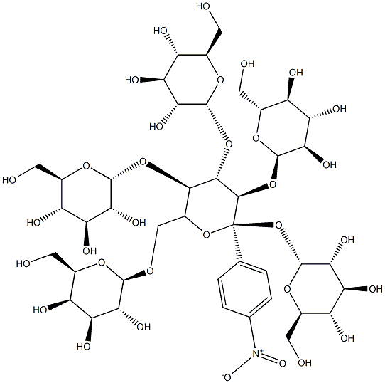 4-nitrophenyl 4(5)-O-galactosylmaltopentaoside Struktur