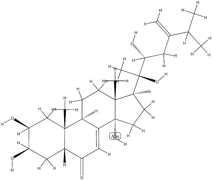 Ergosta-7,24(28)-dien-6-one,2,3,14,20,22-pentahydroxy-, (2b,3b,5b,22R)- Struktur