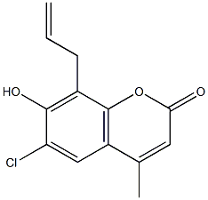 8-allyl-6-chloro-7-hydroxy-4-methyl-2H-chromen-2-one Struktur