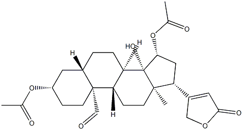 3β,15β-Bis(acetyloxy)-14-hydroxy-19-oxo-5α-card-20(22)-enolide Struktur