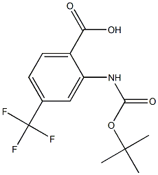 2-(tert-butoxycarbonylamino)-4-(trifluoromethyl)benzoic acid Struktur