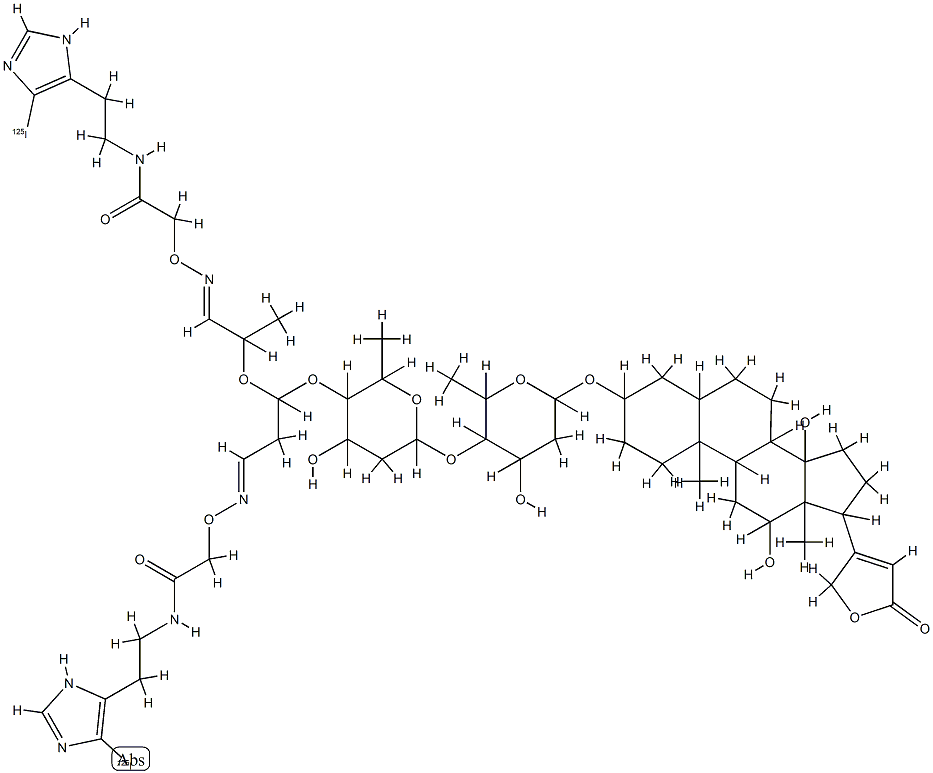 digoxin-iodohistamine(bis(O-carboxymethyloxime)) Struktur