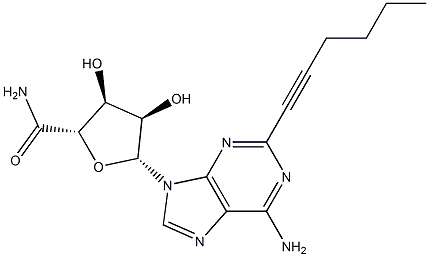 2-(1-hexyn-1-yl)adenosine-5'-uronamide Struktur