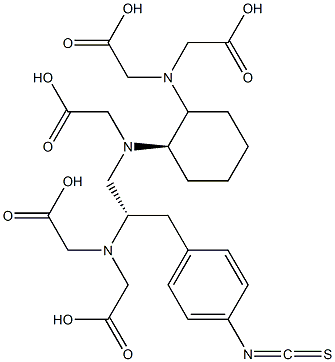 N-(2-amino-3-(4-isothiocyanatophenyl)propyl)cyclohexane-1,2-diamine-N,N',N',N'',N''-pentaacetic acid Struktur