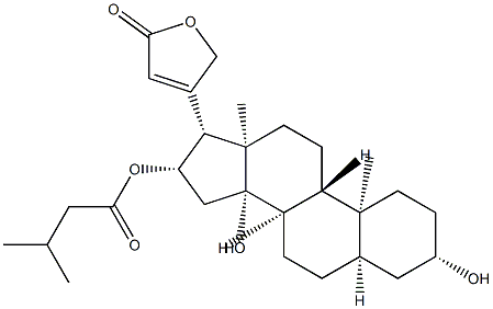 3β,14-Dihydroxy-16β-(3-methyl-1-oxobutoxy)-5β,14β-card-20(22)-enolide Struktur