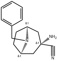 (3-exo)-3-Amino-8-(phenylmethyl)-8-azabicyclo[3.2.1]octane-3-carbonitrile Struktur