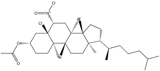 Acetic acid 5-chloro-6β-nitro-5α-cholestan-3β-yl ester Struktur