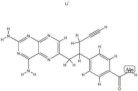 Benzoic acid, 4-[1-[(2,4-diaMino-6-pteridinyl)Methyl]-3-butyn-1-yl]-, lithiuM salt (1:1) Struktur